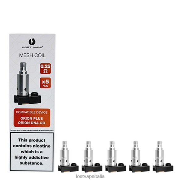Lost Vape Orion più bobine sostitutive del DNA (confezione da 5) 0,25ohm FTP8B36 Lost Vape Flavors Italia