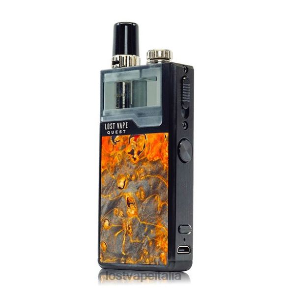 Lost Vape Quest Kit completo del dispositivo orion q pod stabwood nero/ocra FTP8B475 Lost Vape Contact Italia
