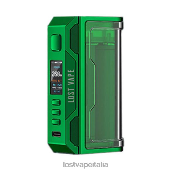 Lost Vape Thelema ricerca 200w mod verde/trasparente FTP8B185 Lost Vape Contact Italia