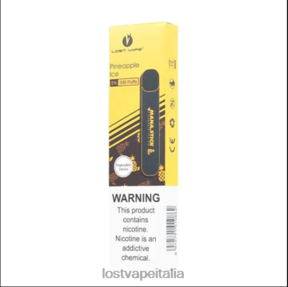 Lost Vape Mana bastone usa e getta | 300 sbuffi | 1,2 ml gelato all'ananas 5% FTP8B526 Lost Vape Flavors Italia